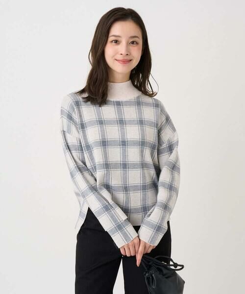 Maison de CINQ / メゾン ドゥ サンク ニット・セーター | 【小さいサイズ】チェック柄ニットプルオーバー/洗える | 詳細5