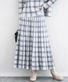 Maison de CINQ / メゾン ドゥ サンク ロング・マキシ丈スカート | チェック柄プリーツニットスカート/洗える