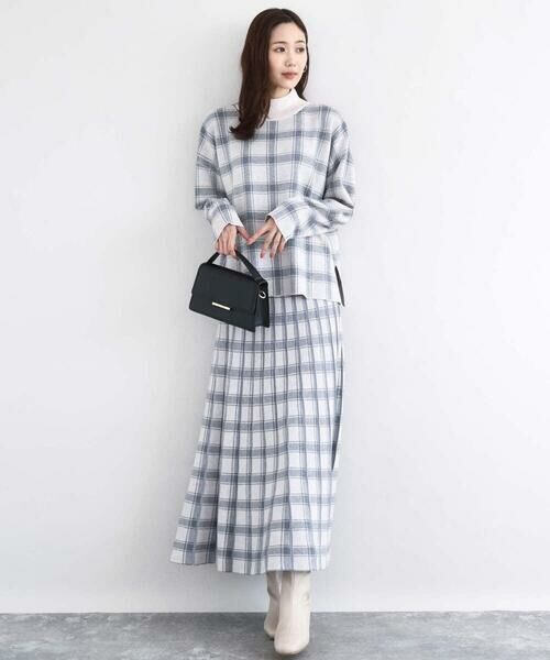 Maison de CINQ / メゾン ドゥ サンク ロング・マキシ丈スカート | チェック柄プリーツニットスカート/洗える | 詳細10