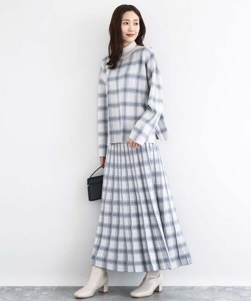 Maison de CINQ / メゾン ドゥ サンク ロング・マキシ丈スカート | チェック柄プリーツニットスカート/洗える | 詳細11