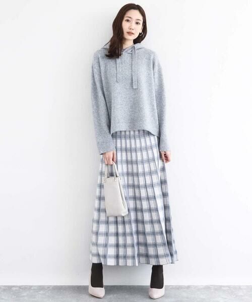 Maison de CINQ / メゾン ドゥ サンク ロング・マキシ丈スカート | チェック柄プリーツニットスカート/洗える | 詳細12