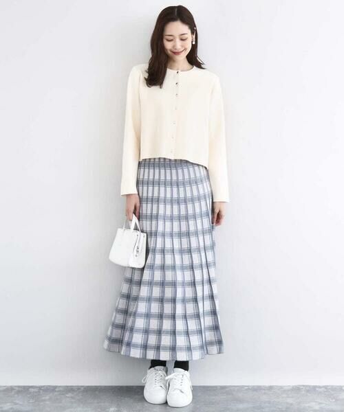 Maison de CINQ / メゾン ドゥ サンク ロング・マキシ丈スカート | チェック柄プリーツニットスカート/洗える | 詳細15