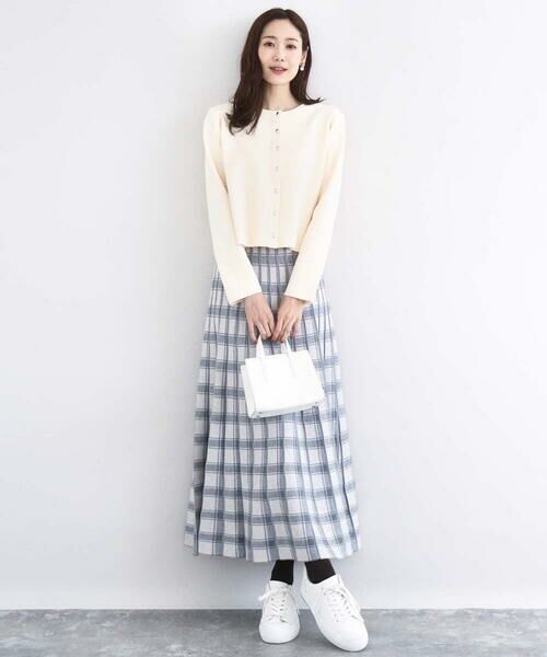 Maison de CINQ / メゾン ドゥ サンク ロング・マキシ丈スカート | チェック柄プリーツニットスカート/洗える | 詳細16