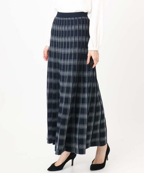 Maison de CINQ / メゾン ドゥ サンク ロング・マキシ丈スカート | チェック柄プリーツニットスカート/洗える | 詳細2