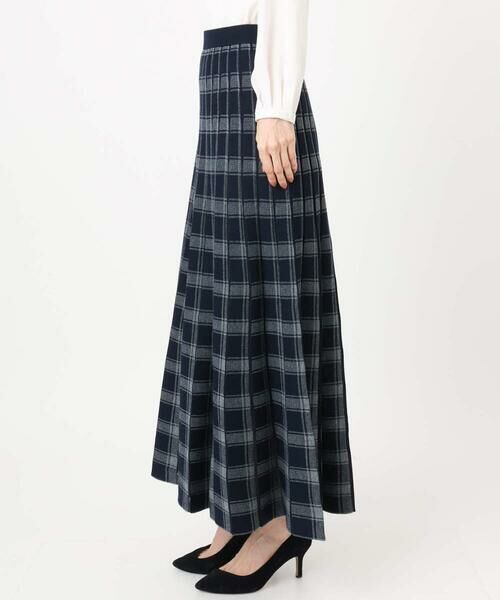 Maison de CINQ / メゾン ドゥ サンク ロング・マキシ丈スカート | チェック柄プリーツニットスカート/洗える | 詳細3