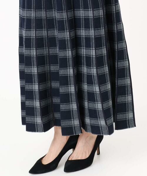 Maison de CINQ / メゾン ドゥ サンク ロング・マキシ丈スカート | チェック柄プリーツニットスカート/洗える | 詳細6