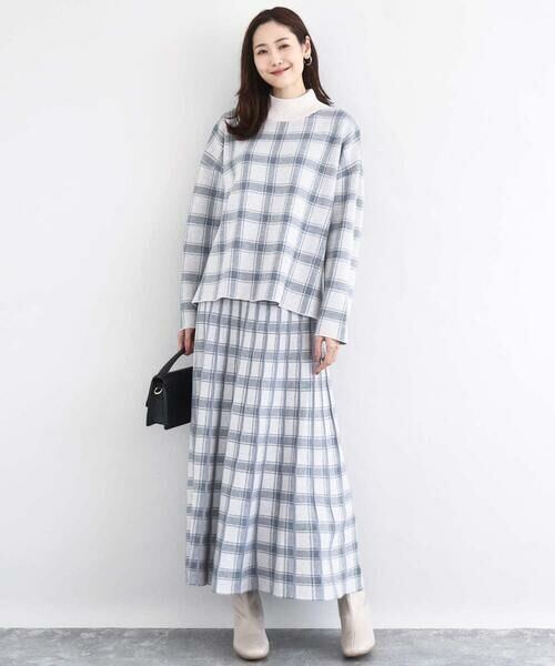 Maison de CINQ / メゾン ドゥ サンク ロング・マキシ丈スカート | チェック柄プリーツニットスカート/洗える | 詳細9