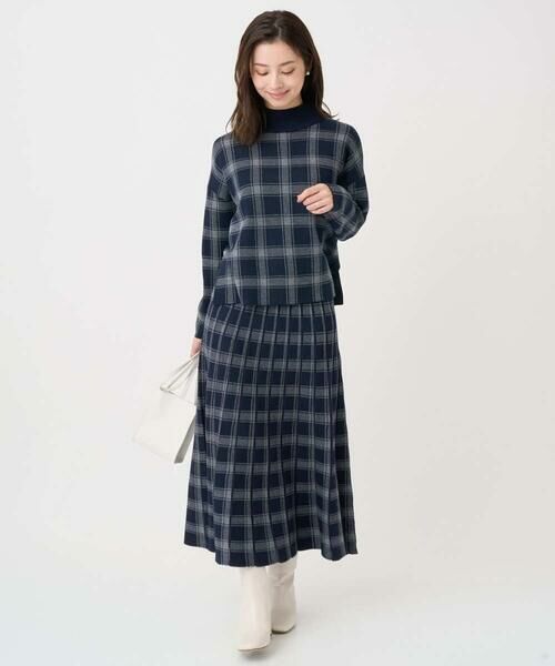 Maison de CINQ / メゾン ドゥ サンク ロング・マキシ丈スカート | 【小さいサイズ】チェック柄プリーツニットスカート/洗える | 詳細13