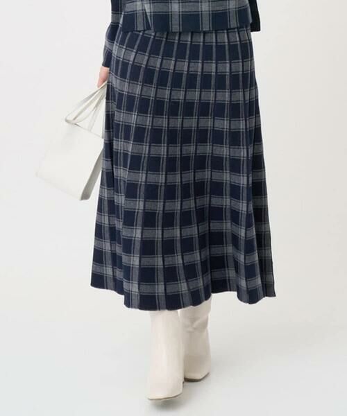 Maison de CINQ / メゾン ドゥ サンク ロング・マキシ丈スカート | 【小さいサイズ】チェック柄プリーツニットスカート/洗える | 詳細2