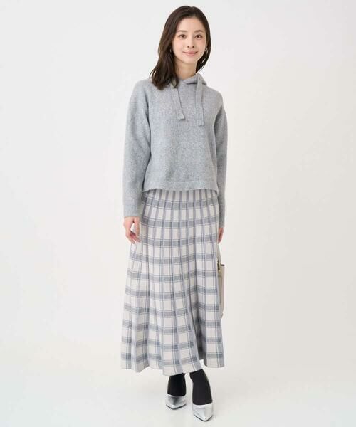 Maison de CINQ / メゾン ドゥ サンク ロング・マキシ丈スカート | 【小さいサイズ】チェック柄プリーツニットスカート/洗える | 詳細30