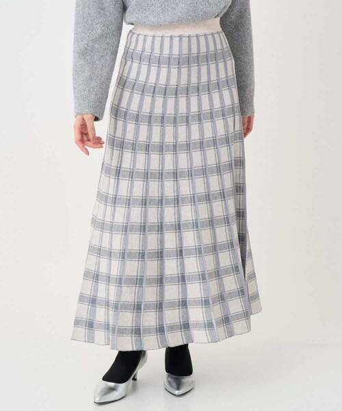 Maison de CINQ / メゾン ドゥ サンク ロング・マキシ丈スカート | 【小さいサイズ】チェック柄プリーツニットスカート/洗える | 詳細4