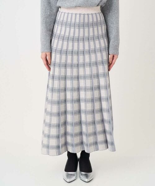 Maison de CINQ / メゾン ドゥ サンク ロング・マキシ丈スカート | 【小さいサイズ】チェック柄プリーツニットスカート/洗える | 詳細5