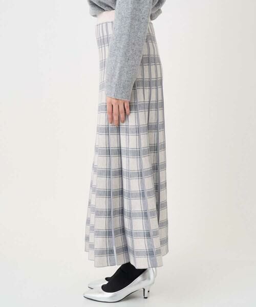 Maison de CINQ / メゾン ドゥ サンク ロング・マキシ丈スカート | 【小さいサイズ】チェック柄プリーツニットスカート/洗える | 詳細6
