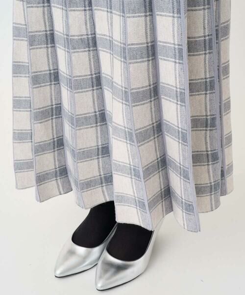 Maison de CINQ / メゾン ドゥ サンク ロング・マキシ丈スカート | 【小さいサイズ】チェック柄プリーツニットスカート/洗える | 詳細9