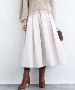 Maison de CINQ / メゾン ドゥ サンク ロング・マキシ丈スカート | メモリータフタ タックフレアスカート/洗濯機で洗える
