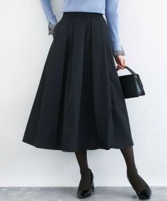Maison de CINQ / メゾン ドゥ サンク ロング・マキシ丈スカート | メモリータフタ タックフレアスカート/洗濯機で洗える