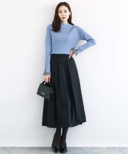 Maison de CINQ / メゾン ドゥ サンク ロング・マキシ丈スカート | メモリータフタ タックフレアスカート/洗濯機で洗える | 詳細15