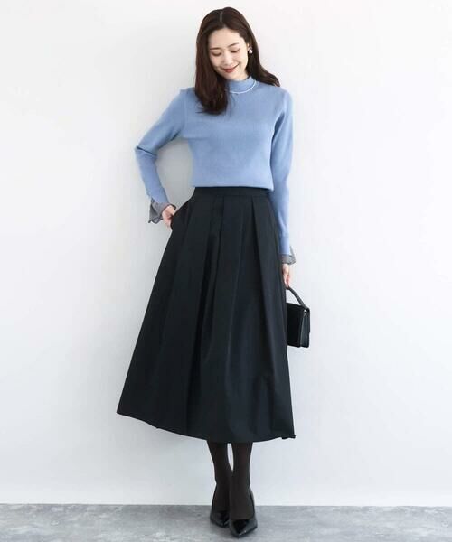 Maison de CINQ / メゾン ドゥ サンク ロング・マキシ丈スカート | メモリータフタ タックフレアスカート/洗濯機で洗える | 詳細16