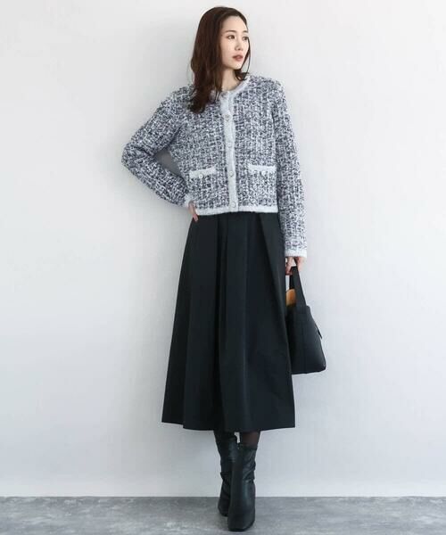 Maison de CINQ / メゾン ドゥ サンク ロング・マキシ丈スカート | メモリータフタ タックフレアスカート/洗濯機で洗える | 詳細18