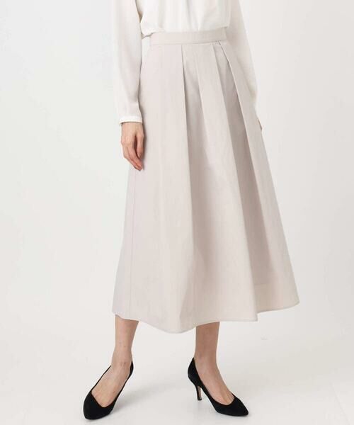 Maison de CINQ / メゾン ドゥ サンク ロング・マキシ丈スカート | メモリータフタ タックフレアスカート/洗濯機で洗える | 詳細2