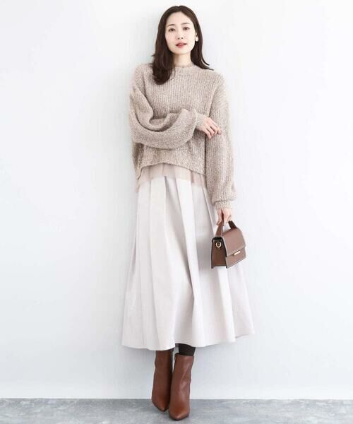 Maison de CINQ / メゾン ドゥ サンク ロング・マキシ丈スカート | メモリータフタ タックフレアスカート/洗濯機で洗える | 詳細20