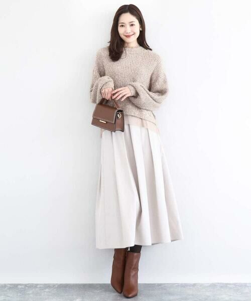 Maison de CINQ / メゾン ドゥ サンク ロング・マキシ丈スカート | メモリータフタ タックフレアスカート/洗濯機で洗える | 詳細21