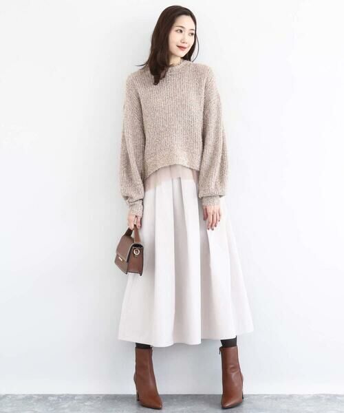 Maison de CINQ / メゾン ドゥ サンク ロング・マキシ丈スカート | メモリータフタ タックフレアスカート/洗濯機で洗える | 詳細22