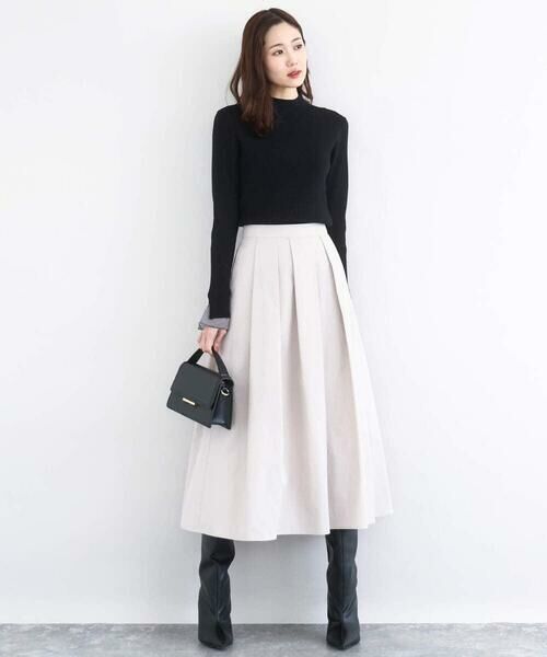 Maison de CINQ / メゾン ドゥ サンク ロング・マキシ丈スカート | メモリータフタ タックフレアスカート/洗濯機で洗える | 詳細26