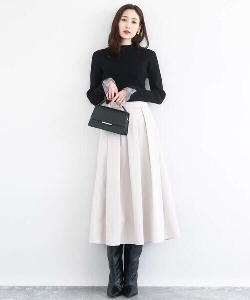 Maison de CINQ / メゾン ドゥ サンク ロング・マキシ丈スカート | メモリータフタ タックフレアスカート/洗濯機で洗える | 詳細28