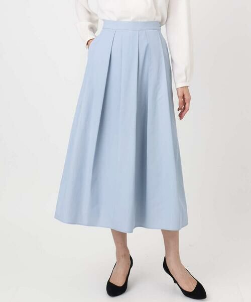 Maison de CINQ / メゾン ドゥ サンク ロング・マキシ丈スカート | メモリータフタ タックフレアスカート/洗濯機で洗える | 詳細3