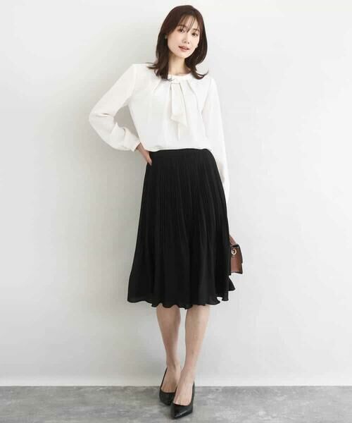 Maison de CINQ / メゾン ドゥ サンク ミニ・ひざ丈スカート | リバーシブルシフォンプリーツスカート/洗える | 詳細2