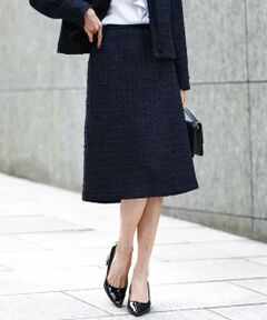 Maison de CINQ / メゾン ドゥ サンク ミニ・ひざ丈スカート | 【小さいサイズ】ファンシーツイードスカート/セットアップ対応/洗える