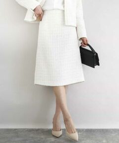Maison de CINQ / メゾン ドゥ サンク ミニ・ひざ丈スカート | 【小さいサイズ】ファンシーツイードスカート/セットアップ対応/洗える