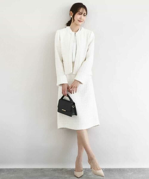 Maison de CINQ / メゾン ドゥ サンク ミニ・ひざ丈スカート | 【小さいサイズ】ファンシーツイードスカート/セットアップ対応/洗える | 詳細11