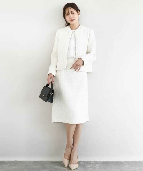 Maison de CINQ / メゾン ドゥ サンク ミニ・ひざ丈スカート | 【小さいサイズ】ファンシーツイードスカート/セットアップ対応/洗える | 詳細13