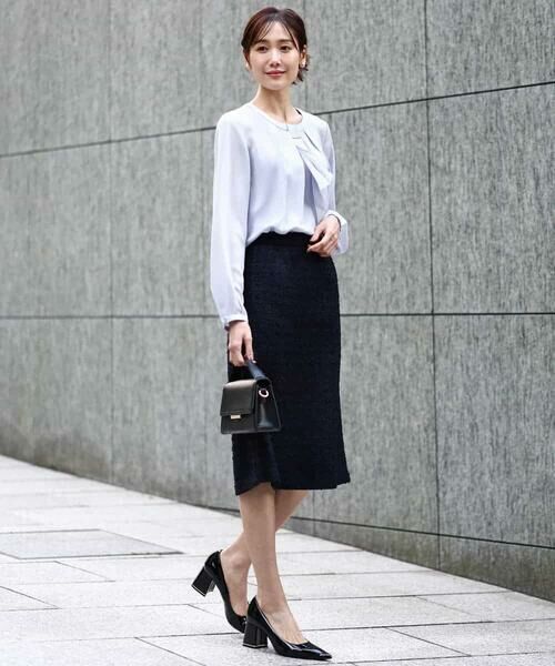 Maison de CINQ / メゾン ドゥ サンク ミニ・ひざ丈スカート | 【小さいサイズ】ファンシーツイードスカート/セットアップ対応/洗える | 詳細6