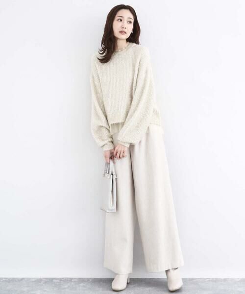 Maison de CINQ / メゾン ドゥ サンク チノ・ワークパンツ | カラーツイードワイドパンツ/洗える | 詳細20