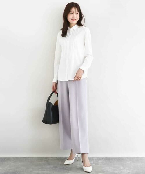 Maison de CINQ / メゾン ドゥ サンク チノ・ワークパンツ | 【小さいサイズ】ダブルクロス セミワイドパンツ/セットアップ対応/洗える | 詳細2