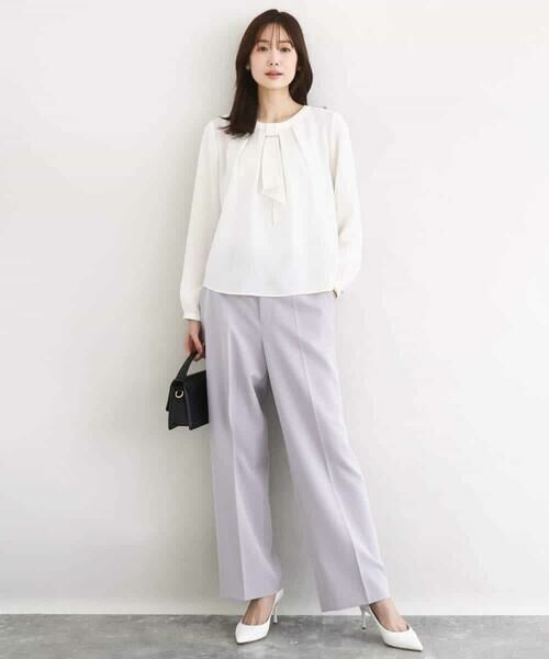 Maison de CINQ / メゾン ドゥ サンク チノ・ワークパンツ | 【小さいサイズ】ダブルクロス セミワイドパンツ/セットアップ対応/洗える | 詳細4