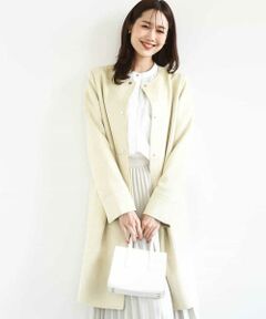 Maison de CINQ / メゾン ドゥ サンク ノーカラージャケット | フェイクスウェードノーカラーコート/洗える