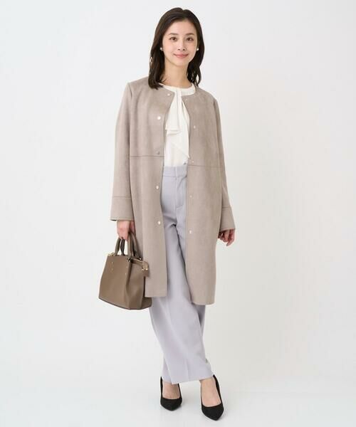 Maison de CINQ / メゾン ドゥ サンク ノーカラージャケット | 【小さいサイズ】フェイクスウェードノーカラーコート/洗える | 詳細18