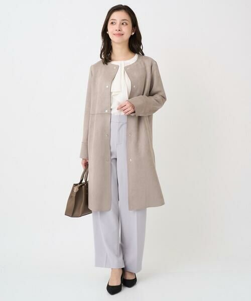 Maison de CINQ / メゾン ドゥ サンク ノーカラージャケット | 【小さいサイズ】フェイクスウェードノーカラーコート/洗える | 詳細19