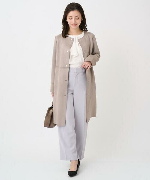 Maison de CINQ / メゾン ドゥ サンク ノーカラージャケット | 【小さいサイズ】フェイクスウェードノーカラーコート/洗える | 詳細20