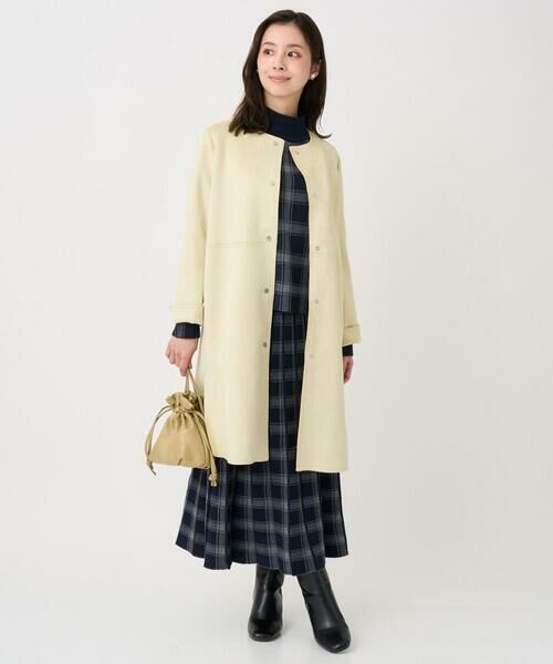 Maison de CINQ / メゾン ドゥ サンク ノーカラージャケット | 【小さいサイズ】フェイクスウェードノーカラーコート/洗える | 詳細24