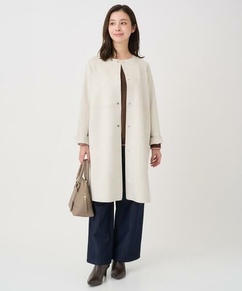 Maison de CINQ / メゾン ドゥ サンク ノーカラージャケット | 【小さいサイズ】フェイクスウェードノーカラーコート/洗える | 詳細27