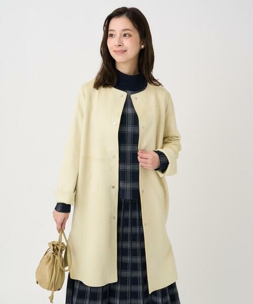 Maison de CINQ / メゾン ドゥ サンク ノーカラージャケット | 【小さいサイズ】フェイクスウェードノーカラーコート/洗える | 詳細4