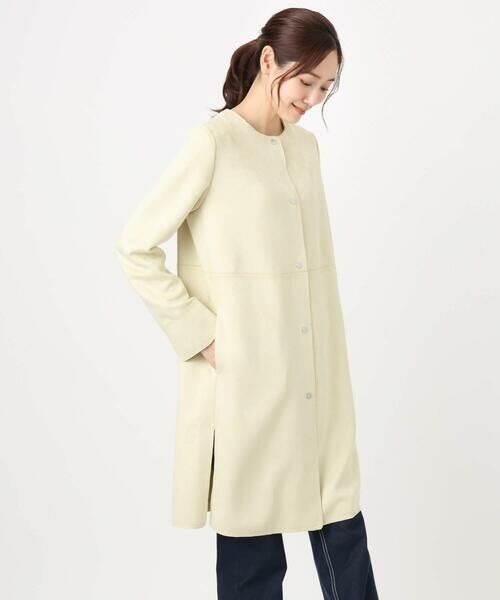 Maison de CINQ / メゾン ドゥ サンク ノーカラージャケット | 【小さいサイズ】フェイクスウェードノーカラーコート/洗える | 詳細5