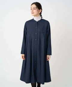 Maison de CINQ / メゾン ドゥ サンク ロング・マキシ丈ワンピース | ウール混デニム前開きワンピース