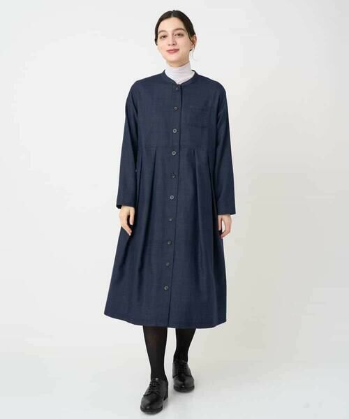 Maison de CINQ / メゾン ドゥ サンク ロング・マキシ丈ワンピース | ウール混デニム前開きワンピース | 詳細28