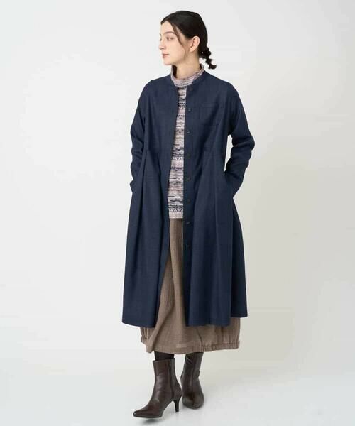 Maison de CINQ / メゾン ドゥ サンク ロング・マキシ丈ワンピース | ウール混デニム前開きワンピース | 詳細3